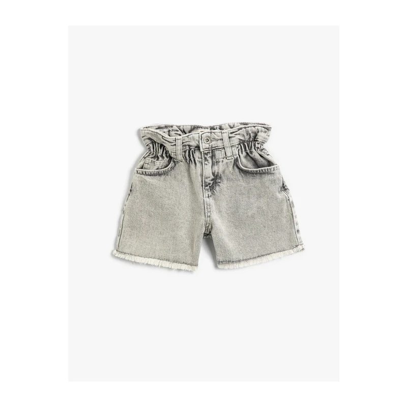 Koton Basic Cotton Denim Shorts with Elastic Waist.