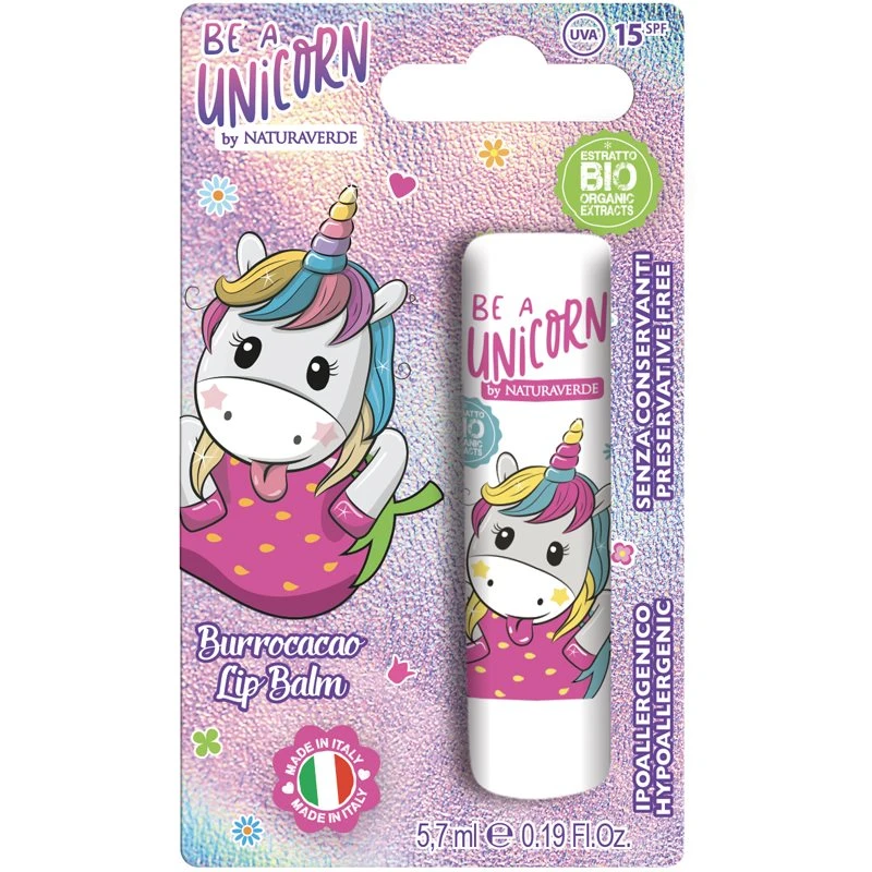 Be a Unicorn Naturaverde Lip Balm balzám na rty pro děti strawberry 5,7 ml