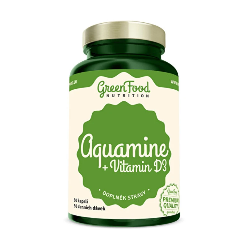 GreenFood Aquamin + Vitamín D3 60 kapslí