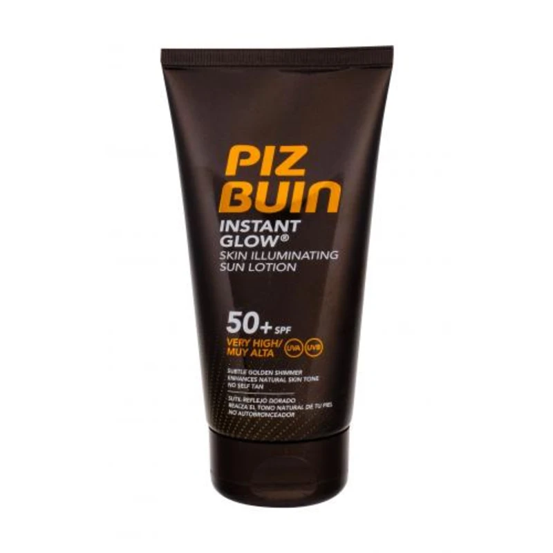 PIZ BUIN Instant Glow Skin Illuminating Lotion SPF50+ 150 ml opalovací přípravek na tělo pro ženy voděodolná; s ochranným faktorem SPF