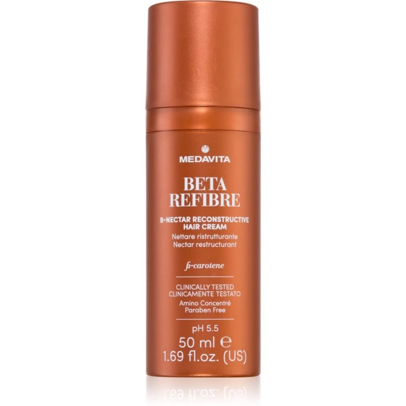 Medavita Beta Refibre B-Nectar Reconstructive Hair Cream péče pro rekonstrukci vlasového vlákna pro slabé, namáhané vlasy 50 ml