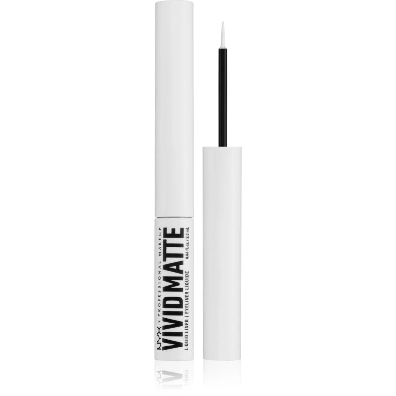 NYX Professional Makeup Vivid Matte tekuté oční linky s matným efektem odstín White 4 ml