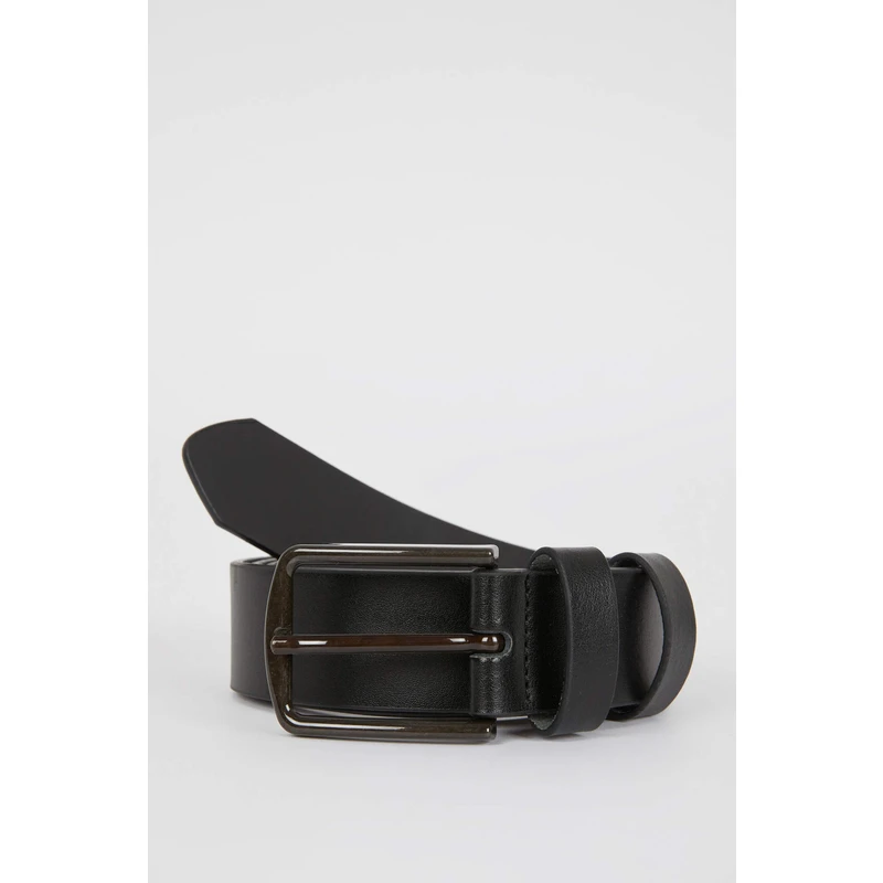 DEFACTO Men Rectangle Buckle Faux Leather Classic Belt