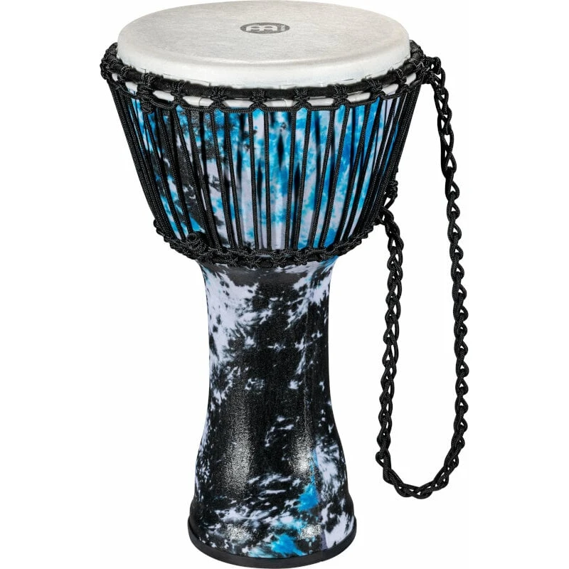 Meinl PADJ8-M-F 10" Rope Tuned Travel Series Djembe Djembe Galactic Blue Tie Dye