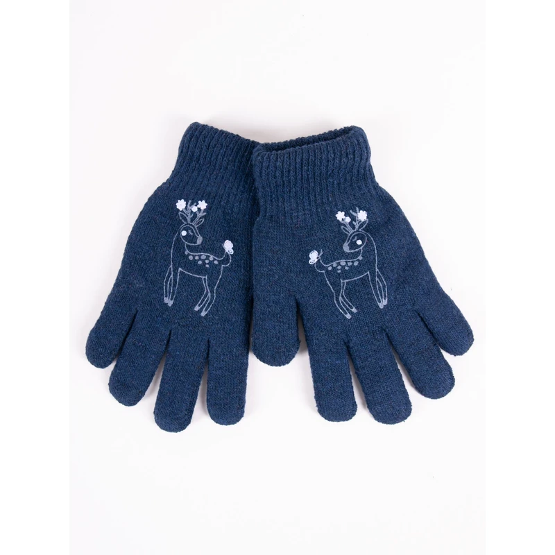 Yoclub Kids's Gloves RED-0201G-AA5A-003 Navy Blue