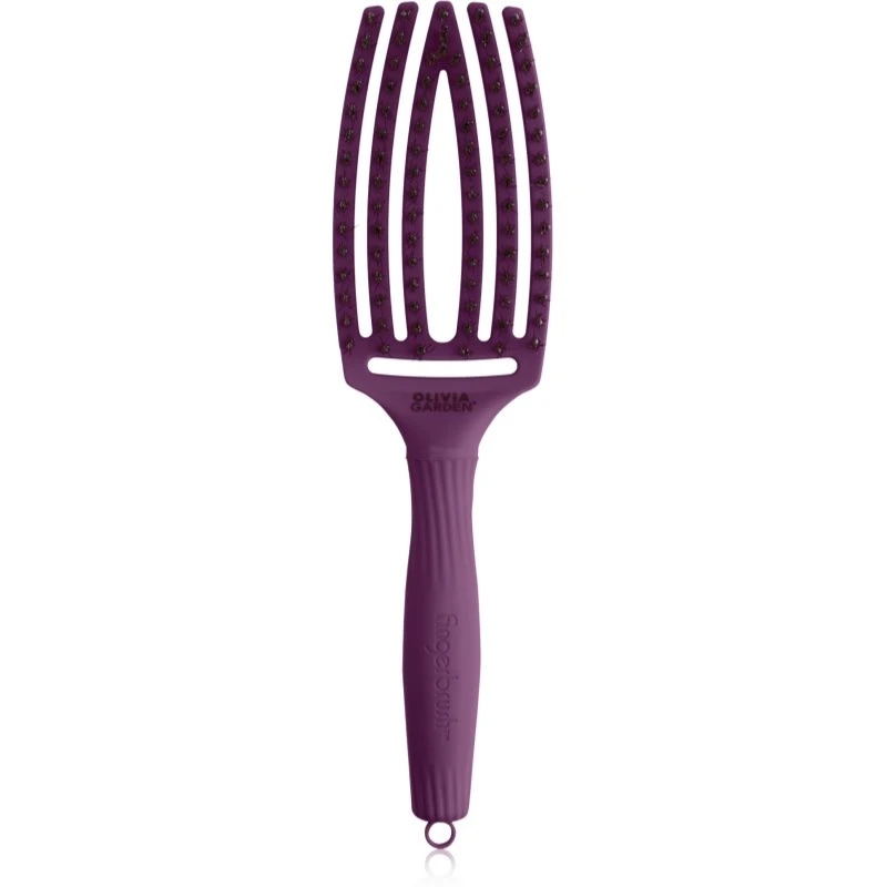 Olivia Garden Fingerbrush ThinkPink plochý kartáč Deep Purple 1 ks