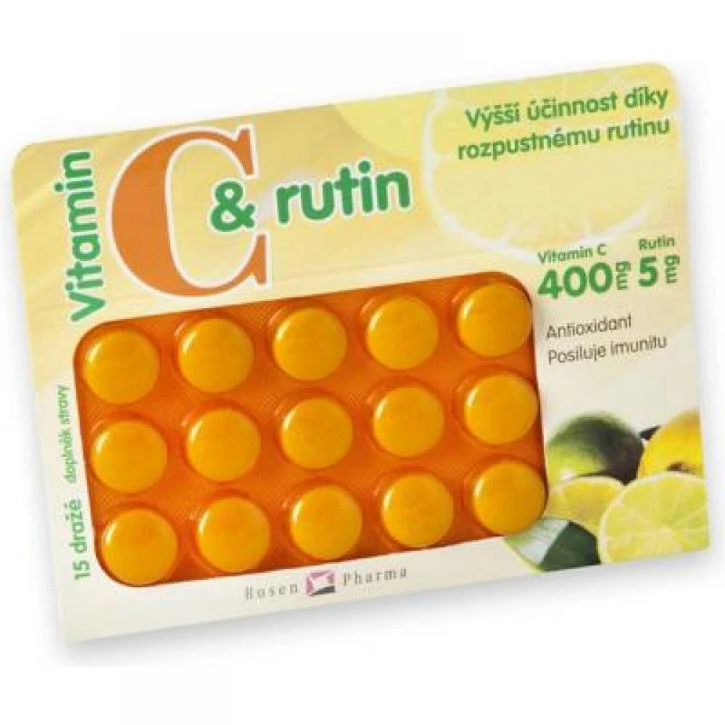 Rosenpharma Rosen Vit.C+rutin 400 mg 15 dražé