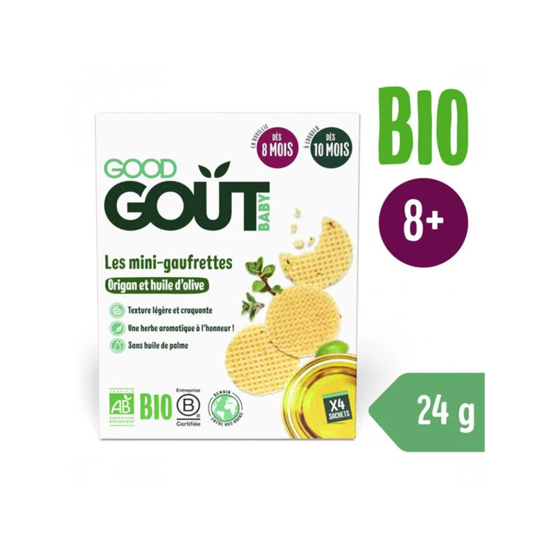 GOOD GOUT BIO Wafle s oreganem a olivovým olejem 24g Good Gout BIO