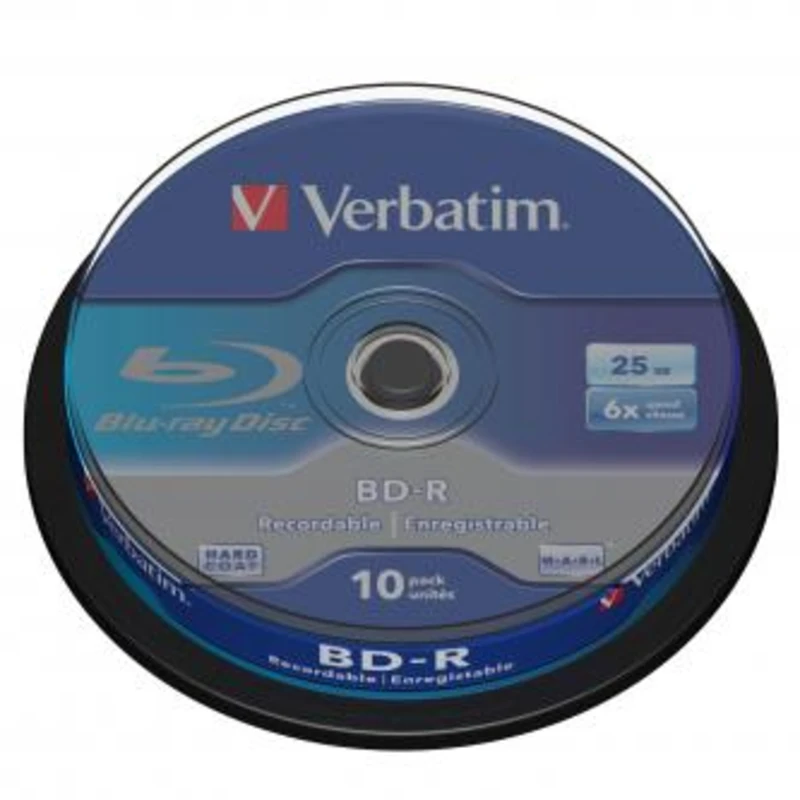 Verbatim BD-R, Single Layer 25GB, cake box, 43742, 6x, 10-pack, pro archivaci dat