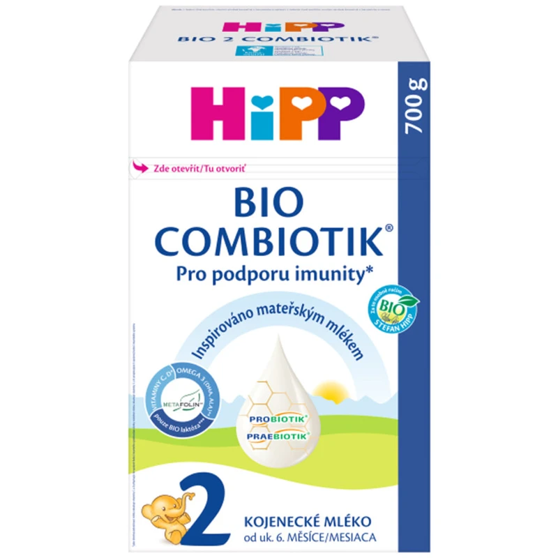 HiPP 2 BIO Combiotik pokračovací mléčná kojenecká výživa , od uk. 6. měsíce, 700 g