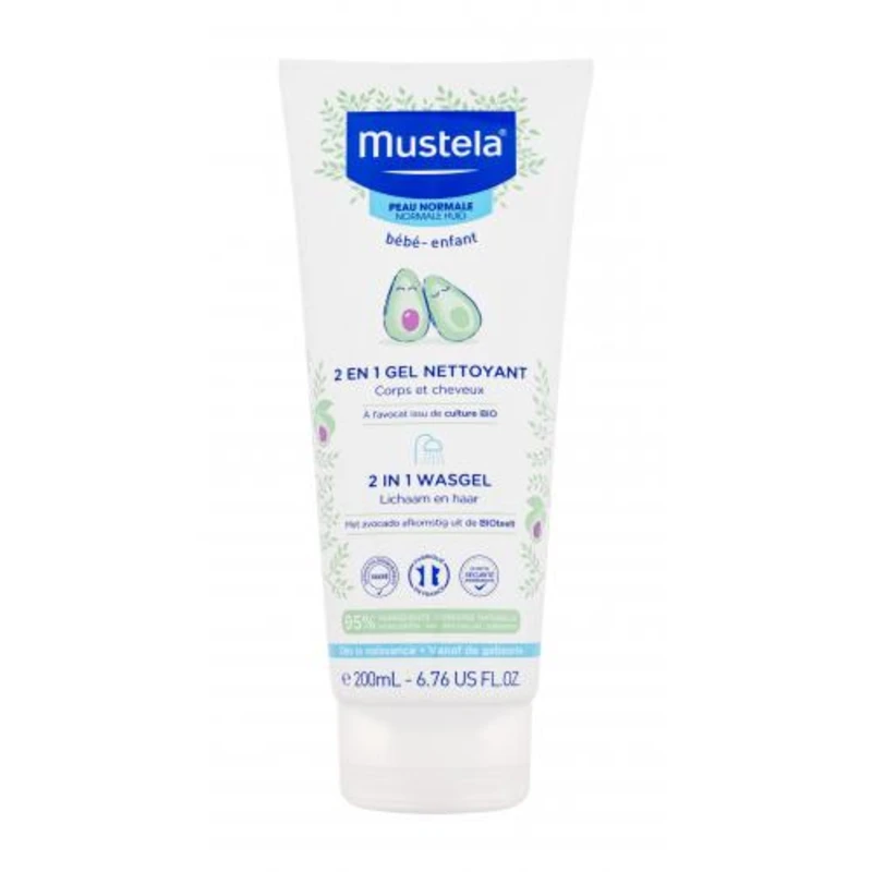 Mustela Bébé 2 in 1 Cleansing Gel 200 ml sprchový gel pro děti