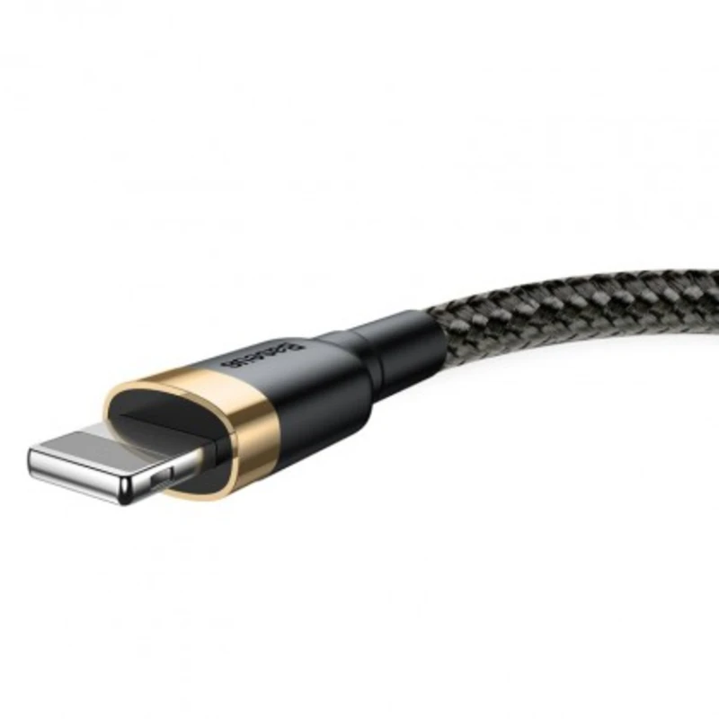 Kabel baseus, cafule, usb na lightning, 2,4a, 1m, zlatá/černá