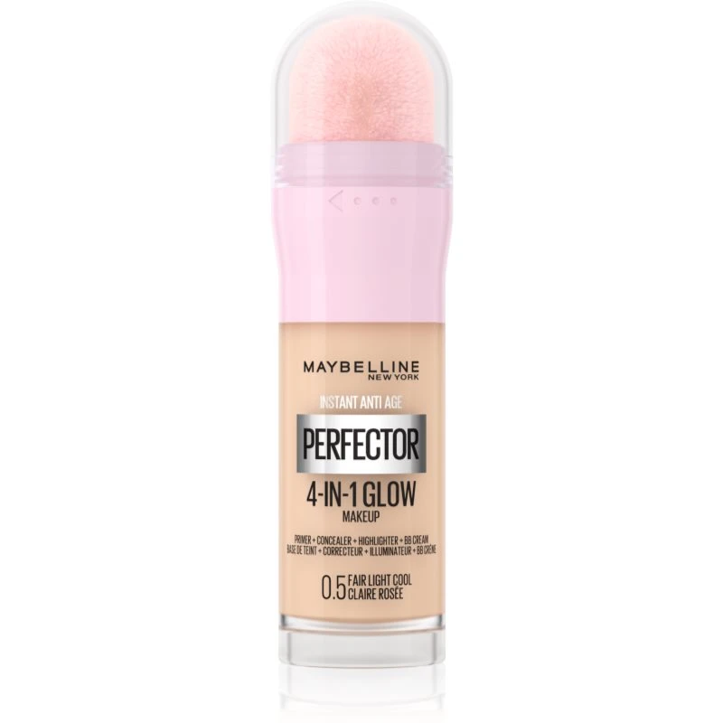 Maybelline Instant Age Rewind Perfector 4-in-1 Glow rozjasňující make-up pro přirozený vzhled odstín 0.5 Fair Light Cool 20 ml