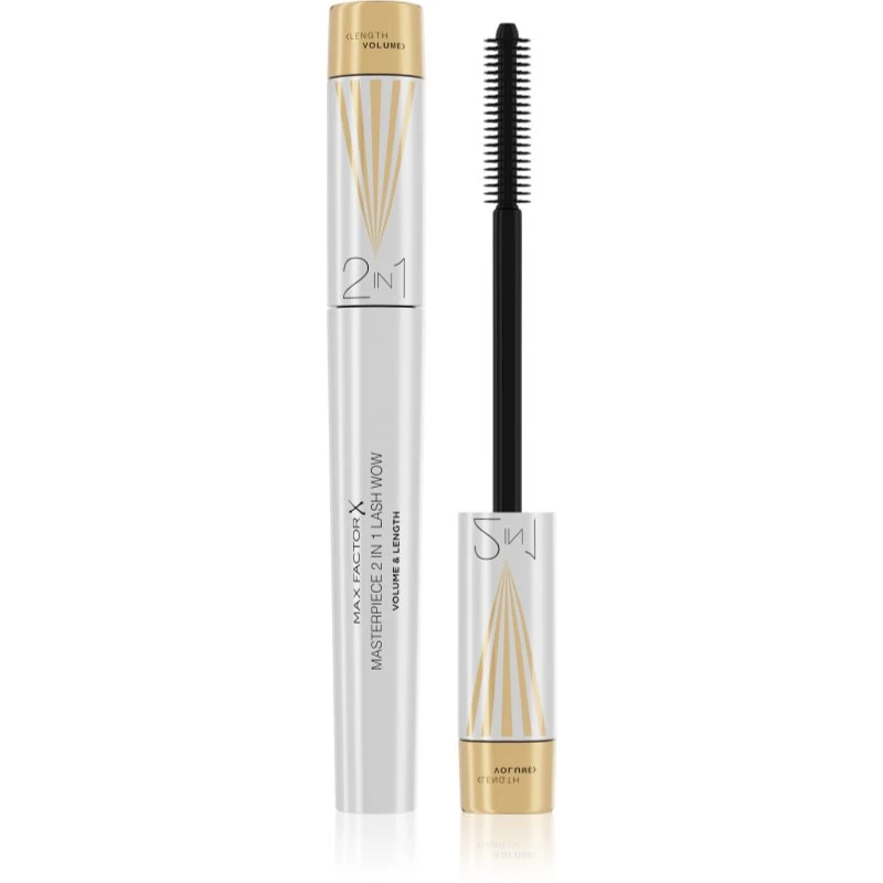 Max Factor Masterpiece Lash Wow řasenka pro prodloužení, natočení a objem s kartáčkem 2 v 1 odstín Black 7 ml