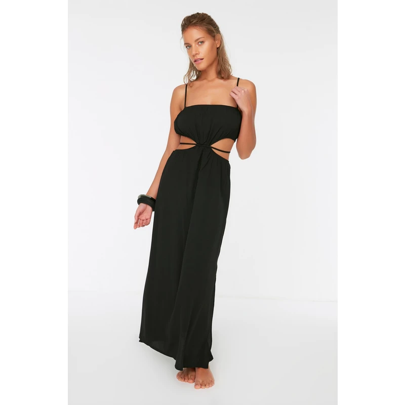 Trendyol Black Cut-Out Detailed Beach Dress