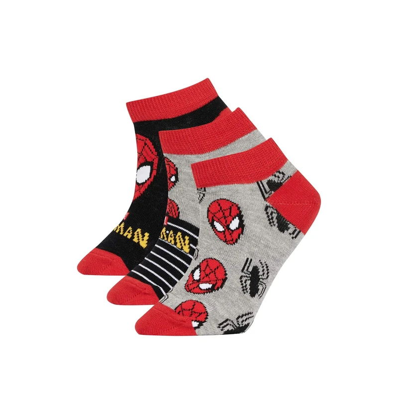 DEFACTO Boy Marvel Spiderman Licensed 3 Pack Cotton Booties Socks