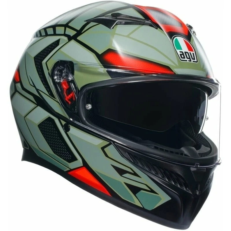 AGV K3 Decept Matt Black/Green/Red L Přilba