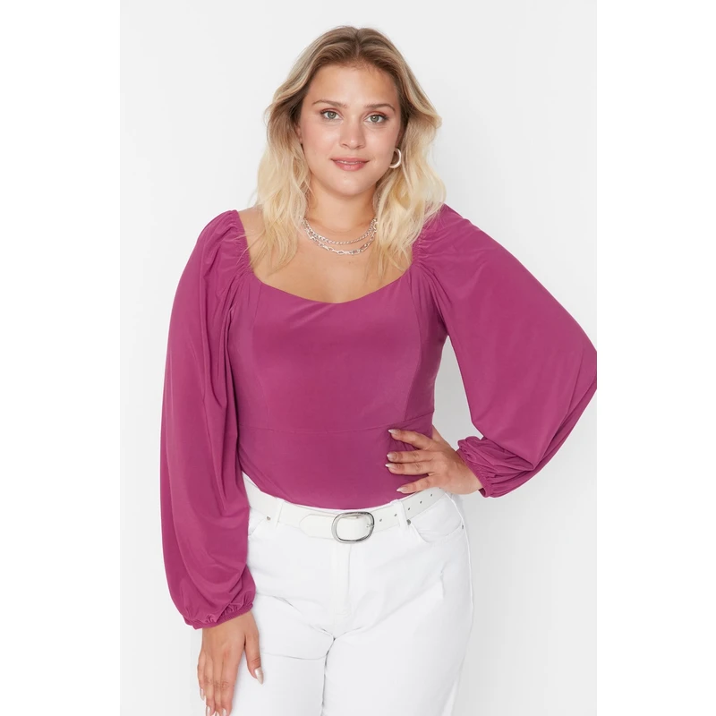 Trendyol Curve Plus Size Blouse - Pink - Regular fit