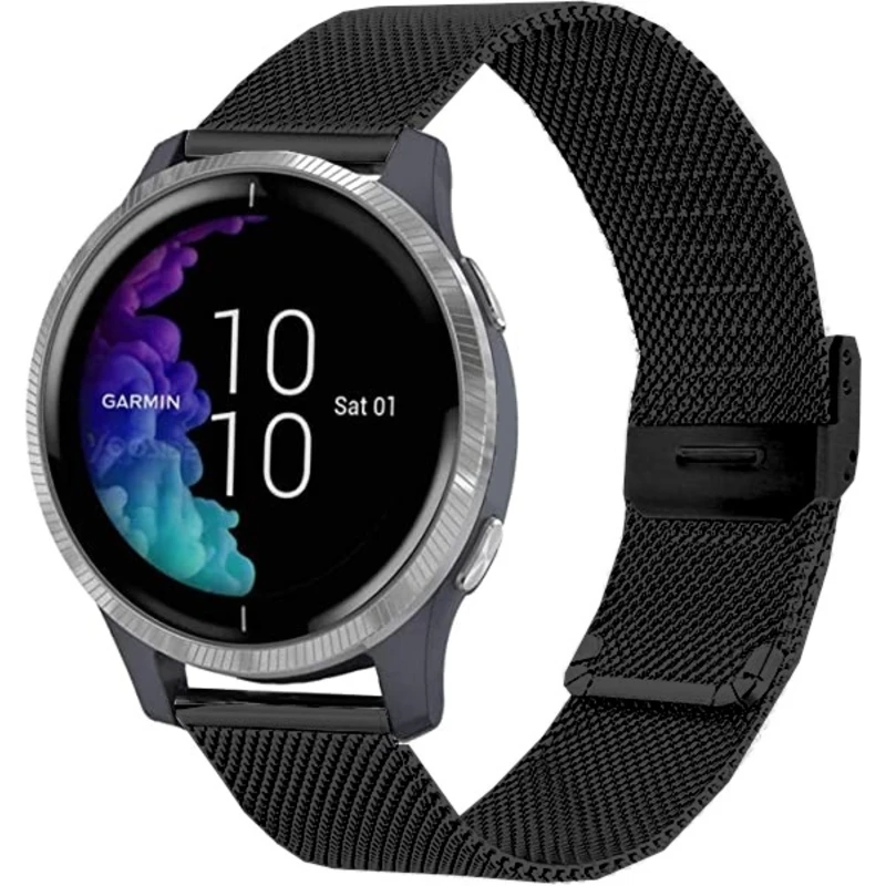 4wrist Milánský tah pro Garmin 22 mm - Black