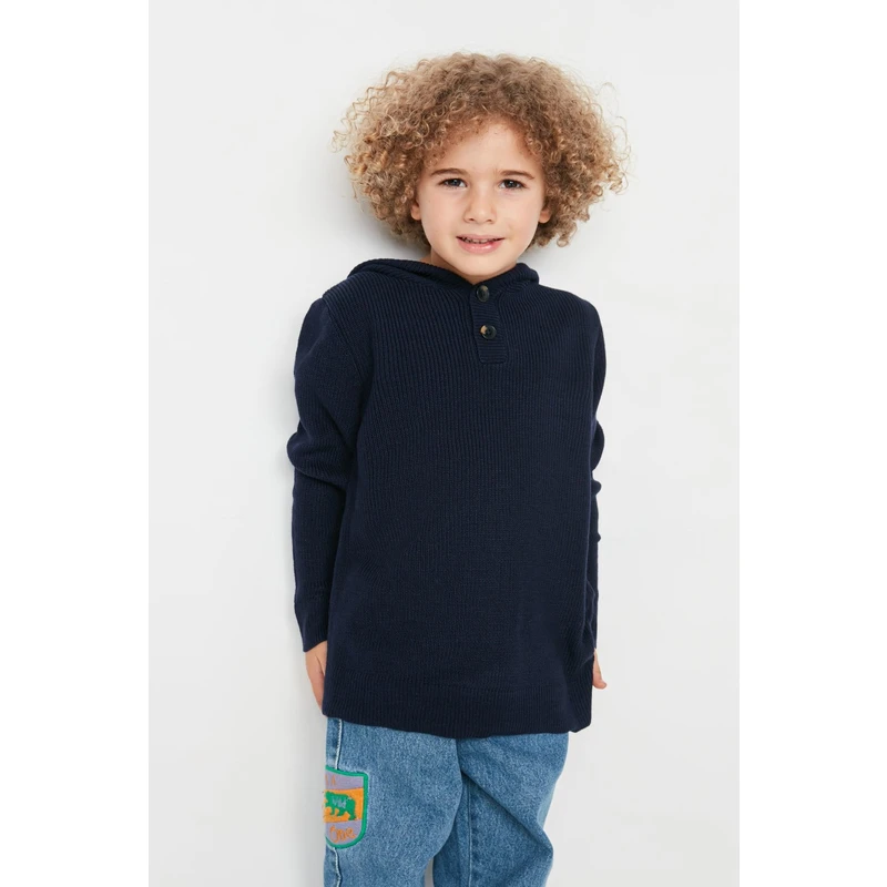 Trendyol Sweater - Navy blue - Regular fit