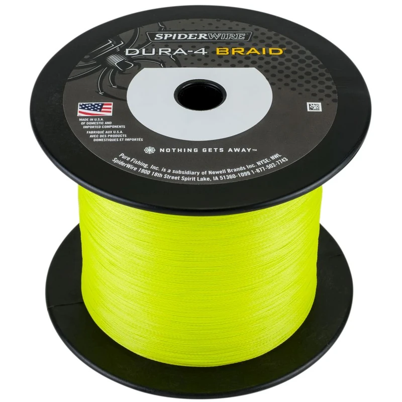 Spiderwire splétaná šňůra dura4 yellow-průměr 0,25 mm / nosnost 23,2 kg