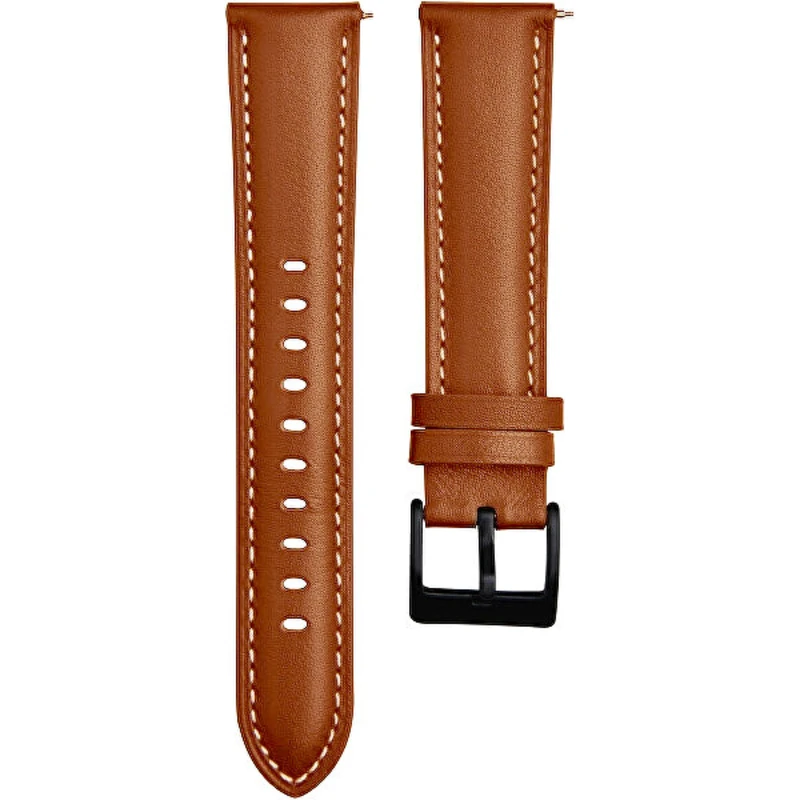 4wrist Kožený řemínek s prošíváním - Light Brown 20 mm