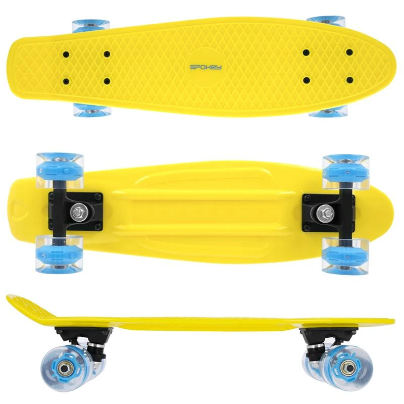 Fish Pennyboard se svíticími LED kolečky, žlutý