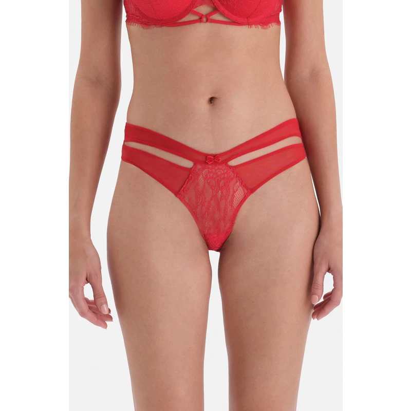 Dagi Red Thread And Lace Detail Brazillian