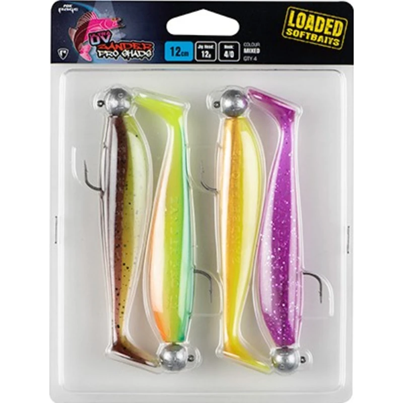 Fox rage gumová nástraha zander pro shad loaded mixed uv colour pack - 12 cm 12 g 4/0