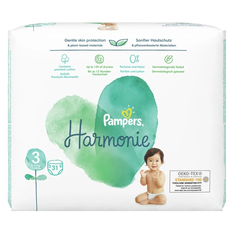 PAMPERS Harmonie 3 6-10 kg 31 ks