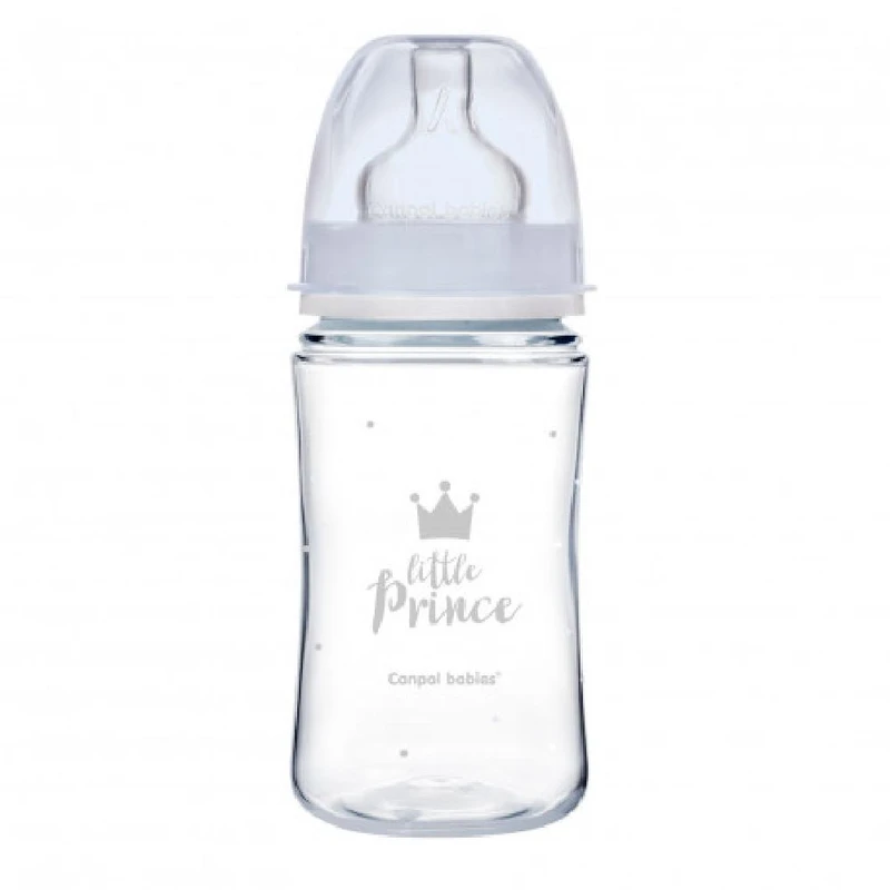 CANPOL BABIES Láhev se širokým hrdlem Royal Baby 240 ml modrá