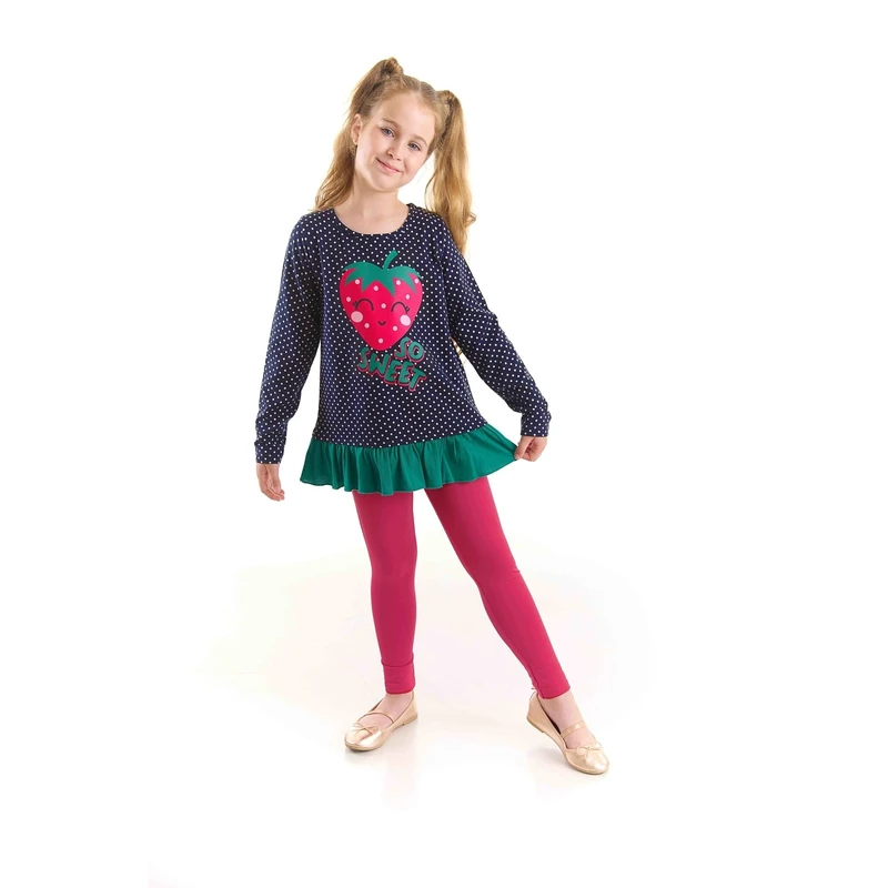 Denokids Cute Strawberry Girl's Tunic Tights Set