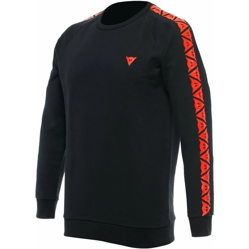 Dainese Sweater Stripes Black/Fluo Red L Mikina