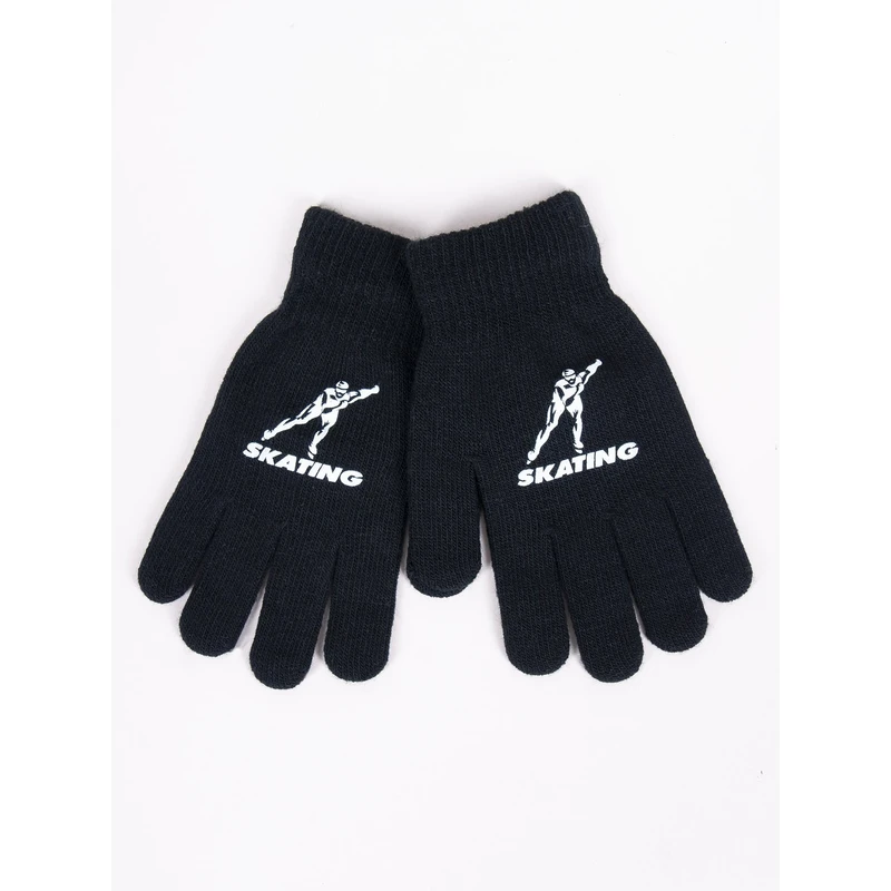 Yoclub Kids's Boys' Five-Finger Gloves RED-0012C-AA5A-018