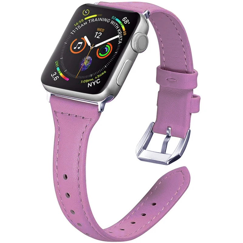 4wrist Kožený řemínek pro Apple Watch - 38/40/41 mm - Purple