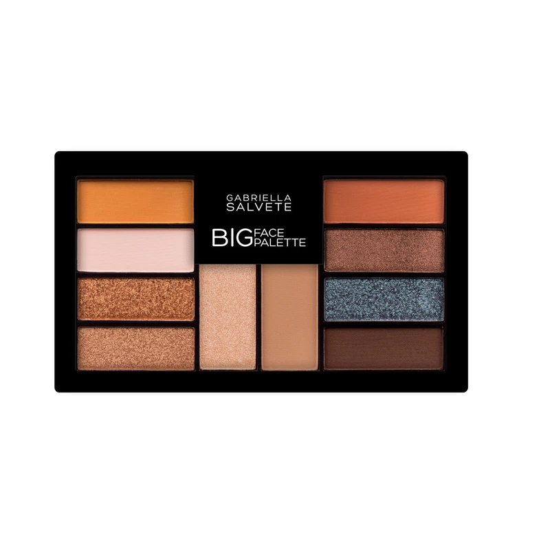 Gabriella Salvete Big Face paleta očních stínů s rozjasňovačem s bronzerem 02 Sunkissed 12 g