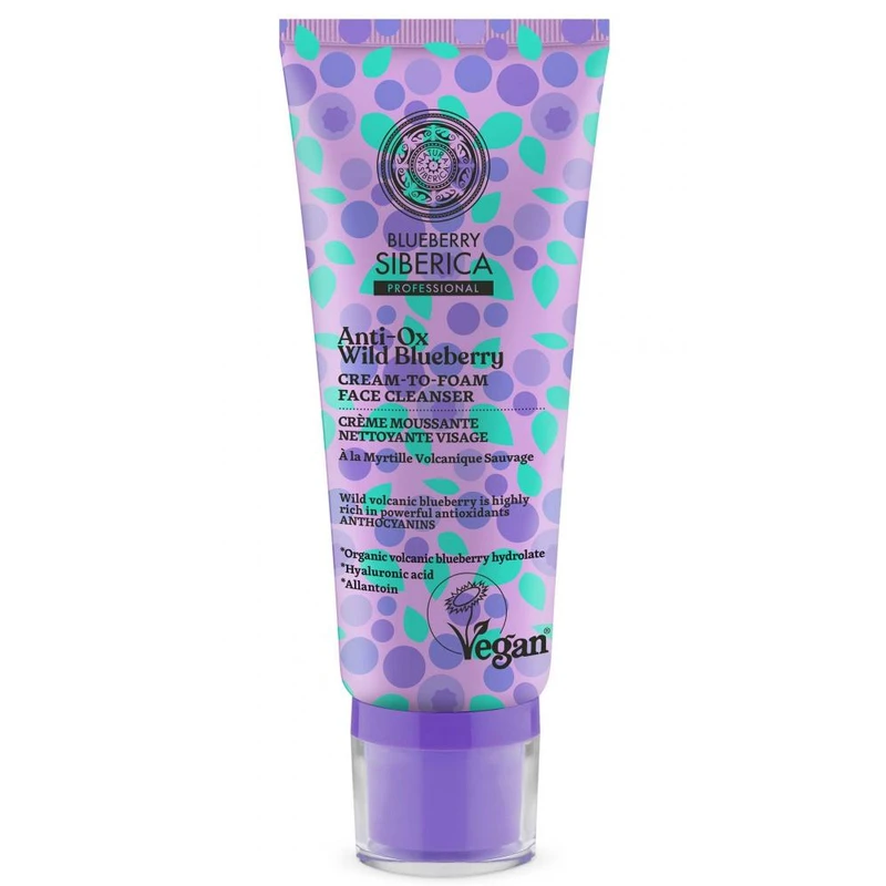 Natura Siberica Anti-Ox Wild Blueberry krémová čisticí pěna na obličej 100 ml