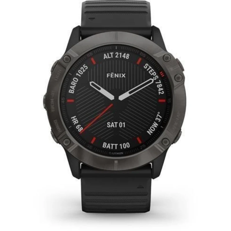 Garmin fenix6x glass, black/black band (map/music)