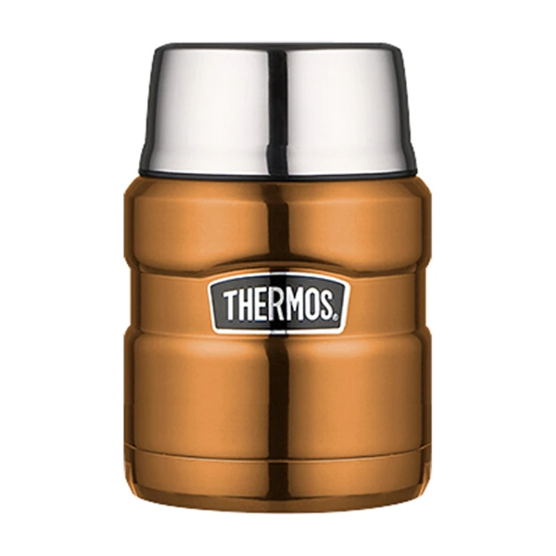 Thermos Style Termoska na jídlo se skládací lžící a šálkem - měděná 470 ml