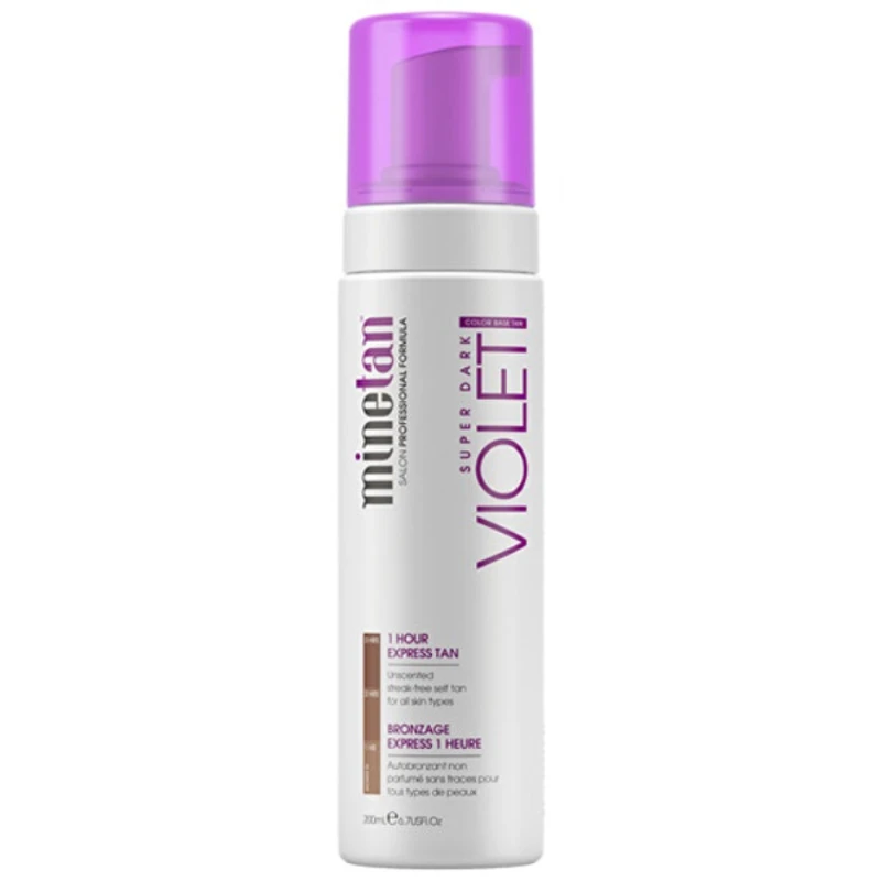 Minetan Samoopalovací pěna pro tmavé opálení Violet (Super Dark 1 Hour Express Tan) 200 ml