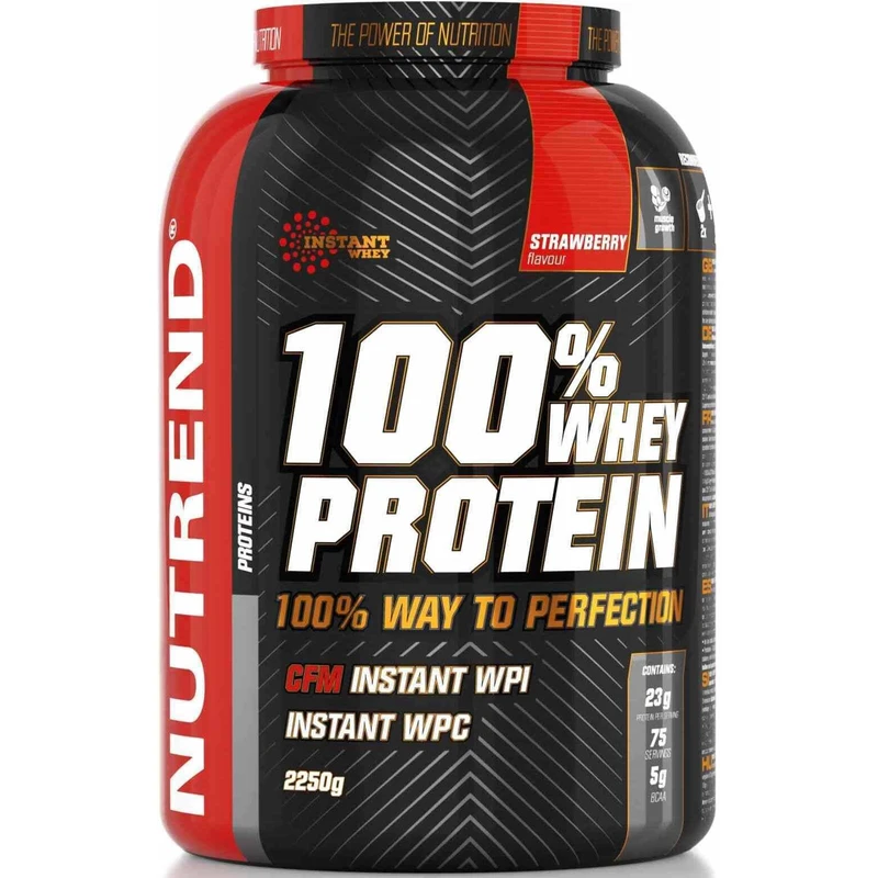 Práškový koncentrát Nutrend 100% WHEY Protein 2250g  jahoda