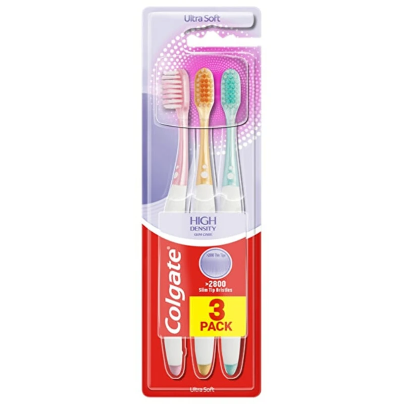 Colgate High Density 3 pack zubní kartáčky 3 ks ultra soft 3 ks