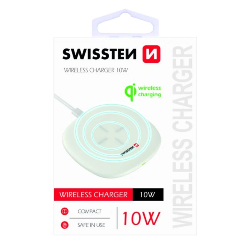 Bezdrátová nabíječka Swissten Wireless 10W, bílá