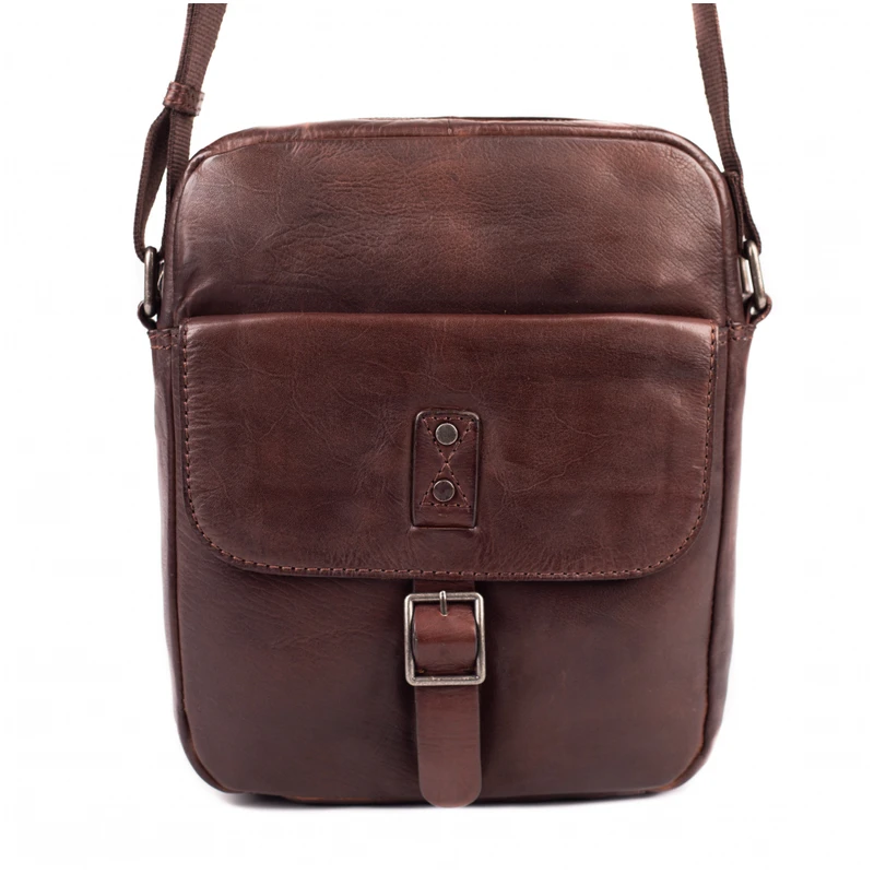 SEGALI Pánská kožená crossbody taška 29378 Brown