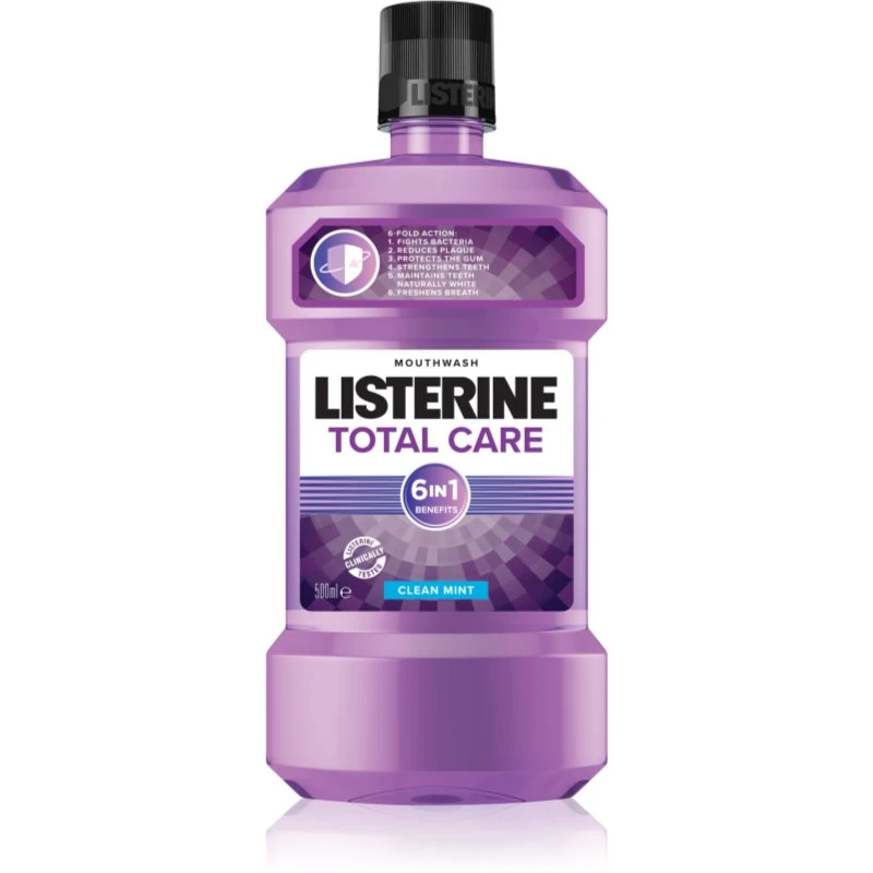 Listerine Total Care Clean Mint ústní voda pro kompletní ochranu zubů 6 v 1 500 ml