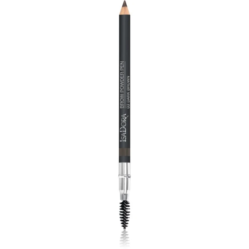 IsaDora Brow Powder Pen tužka na obočí s kartáčkem odstín 03 Dark Brown 1,1 g