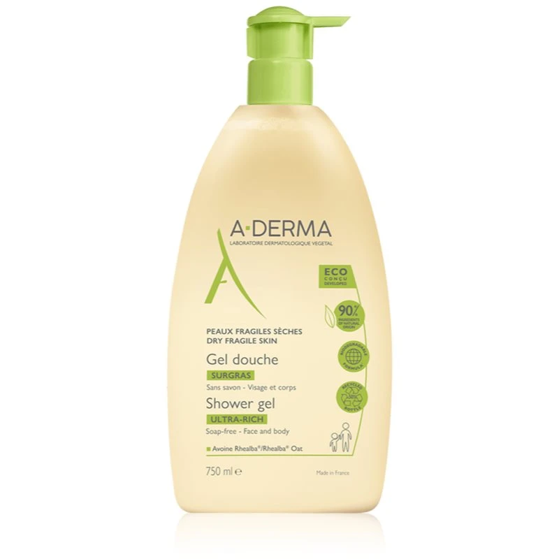 A-Derma Gel hydratační sprchový gel s vyživujícím účinkem 750 ml