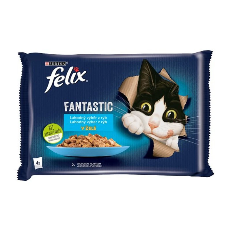 Felix Fantastic Multipack s lososem a platýzem v želé 4x85g