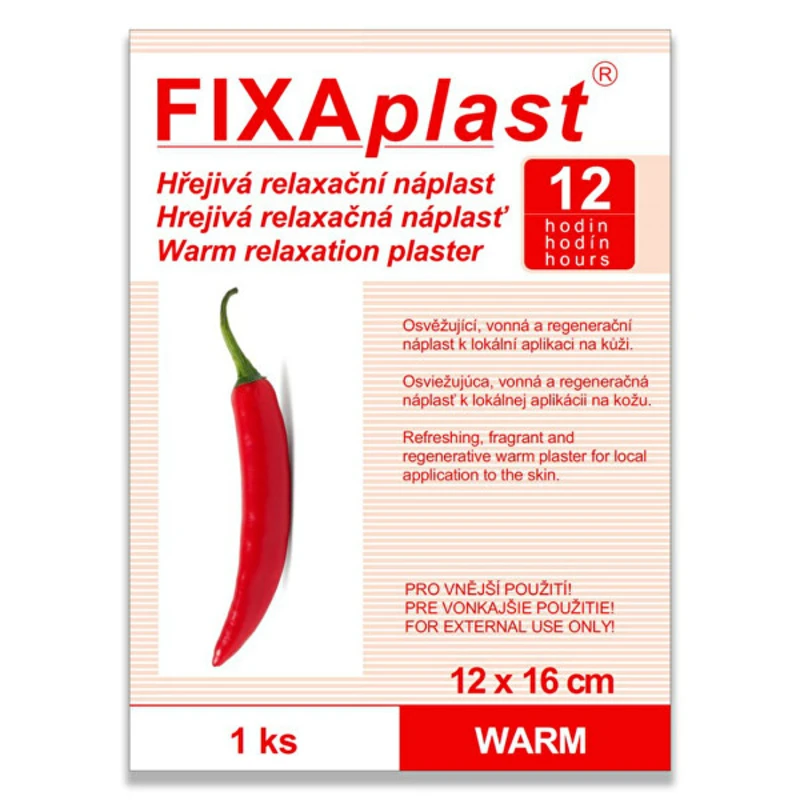 FIXAplast Kapsaicínová hřejivá náplast WARM 12 x 16 cm 1 ks