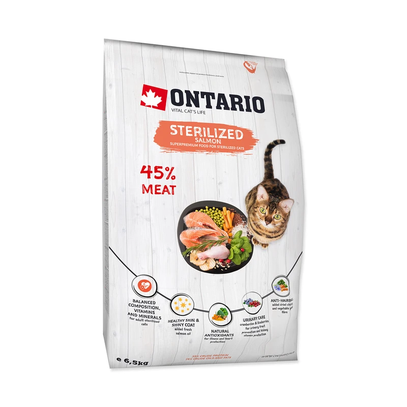 Ontario Cat Sterilised Salmon 6,5 kg